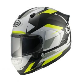 Каска за мотор Arai Quantic SUPRA YELLOW – флуоресцентно жълта графика, пълна вентилация, одобрена по ECE 22.06