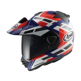 Японска ендуро каска Arai Tour-X5 Match Multi, изглед отпред, ръчна изработка, ECE R22-06, PB-cLc2 черупка.