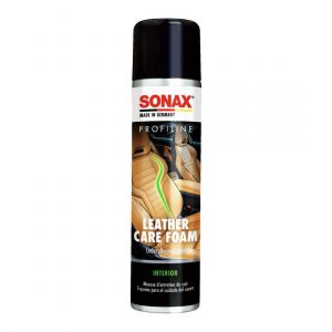 Черен флакон с пяна за почистване на кожа на Sonax от серията ProfiLine