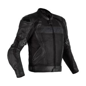 Преден план на кожено яке на RST от серията TRACTECH EVO 4, черен цвят