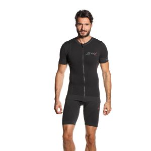 Мъжка блуза за шосейно колоездене BikeHP Evo+ черна с цип и задни джобове – Мото Пойнт