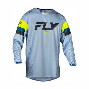 Мотокрос блуза FLY RACING Kinetic Prix Jersey - Ice Grey/Charcoal/Hi-Vis 2024