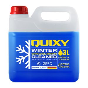 Зимна течност за чистачки QUIXY аромат цитрус, готова за употреба до -25 °C, 3 л.